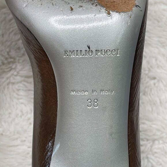 PUCCI BABY!! Emilio Pucci Brown and Black Heels, EU 38, US 8 - 8 1/2 - Picture 6 of 12